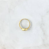 Anillo Trébol VCyA 2.45gr / T7 3/4 / 10mm Malaquita Verde Punteada Oro Amarillo +4 *