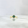 Anillo Trébol VCyA 1.9gr / T6 3/4 / 8mm Malaquita Verde Punteada Oro Amarillo +4 ©