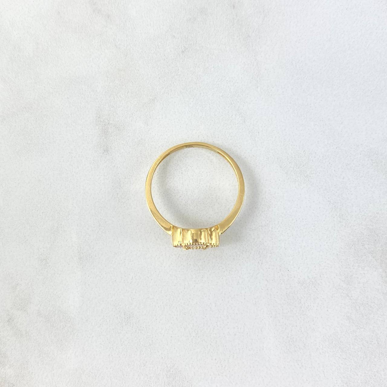 Anillo Trébol VCyA 2.5gr / T7 3/4 / 10mm Nacar Blanco Punteado Oro Amarillo +4