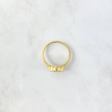 Anillo Trébol VCyA 2.5gr / T7 3/4 / 10mm Nacar Blanco Punteado Oro Amarillo +4