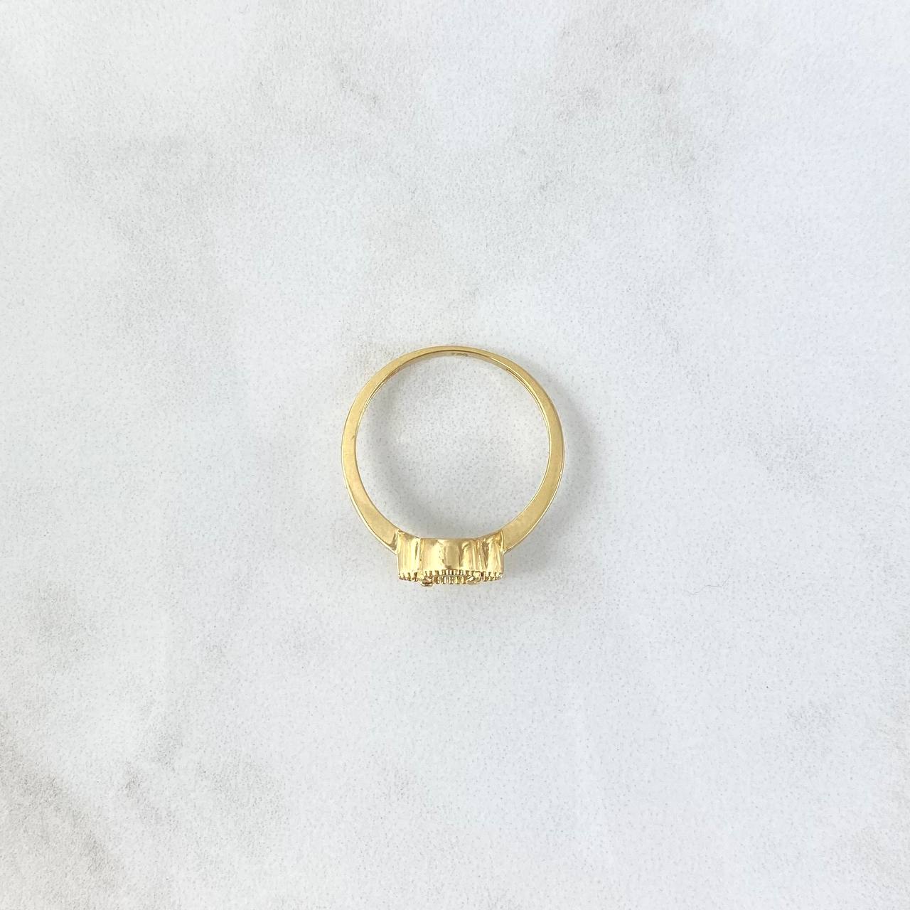 Anillo Trébol VCyA 2.55gr / T7 3/4 / 10mm Onix Negro Punteado Oro Amarillo +4 *