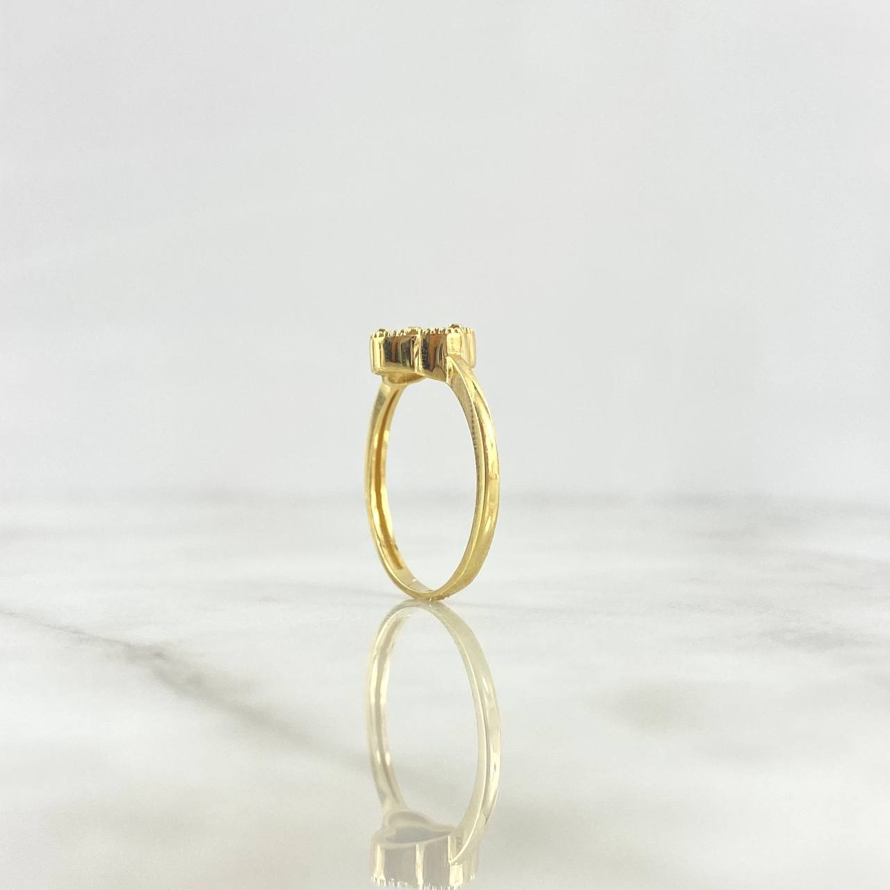 Anillo Trébol VCyA 2.4gr / T5 3/4 / 10mm Onix Negro Punteado Oro Amarillo +4 ©