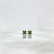 Topos Trébol 2.25gr / 0.7cm / 7mm Malaquita Verde Lisa Oro Amarillo