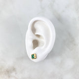 Topos Trébol 2.25gr / 0.7cm / 7mm Malaquita Verde Lisa Oro Amarillo