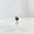 Dije Trébol VCyA 1.2gr / 1.7cm / 10mm Onix Negro Liso Oro Amarillo Nac.Esp. *