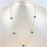 Cadena Aro Seguido Trébol VCyA 6.3gr / 50cm / 8mm Onix Negro Liso Oro Amarillo Nac.Esp. *