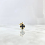 Dije Trébol VCyA 1.3gr / 1.8cm / 10mm Onix Negro Punteado Oro Amarillo Nac.Esp. ©