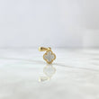 Dije Trébol VCyA 0.9gr / 1.5cm / 7mm Nacar Blanco Punteado Oro Amarillo Nac.Esp. ©