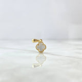 Dije Trébol VCyA 0.9gr / 1.5cm / 7mm Nacar Blanco Punteado Oro Amarillo Nac.Esp. ©