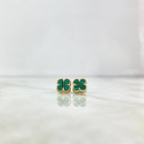 Topos Trébol VCyA 2.65gr / 1cm / 10mm Malaquita Verde Lisa Oro Amarillo Nac.Esp. ©