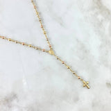 Rosario Virgen Milagrosa 12.05gr / 60cm / 3.5mm - 4mm Bolas Lisas - Cruz Lisa - Cilindros Diamantados Tres Oros