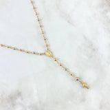 Rosario Virgen Milagrosa 7.3gr / 65cm / 4mm - 3mm Bolas Lisas Tres Oros