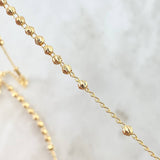 Rosario Virgen Milagrosa 6.15gr / 50cm / 3mm Bolas Diamantadas - Cruz Lisa Oro Amarillo