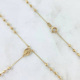 Rosario Virgen Milagrosa 4.6gr / 50cm / 2.5mm Bolas Diamantadas - Cruz Lisa Oro Amarillo +4 *