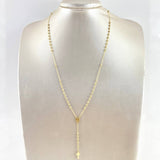Rosario Virgen Milagrosa 4.6gr / 50cm / 2.5mm Bolas Diamantadas - Cruz Lisa Oro Amarillo +4 *