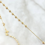 Rosario Virgen Milagrosa 4.6gr / 50cm / 2.5mm Bolas Diamantadas - Cruz Lisa Oro Amarillo +4 *