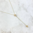 Cadena Tipo Rosario 2.7gr / 40cm / Circones Blancos - Cruz Colgante Lisa Oro Amarillo +4