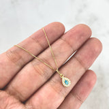 Cadena Veneciana 1.05gr / 45cm + Dije Gota 0.4gr / 1.2cm Circones Blancos - Azul Oro Amarillo (Oferta)