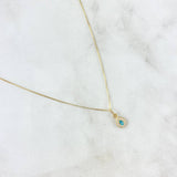 Cadena Veneciana 1.05gr / 45cm + Dije Gota 0.4gr / 1.2cm Circones Blancos - Azul Oro Amarillo (Oferta)