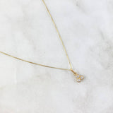 Cadena Veneciana 1.1gr / 45cm + Dije Trio Circones Blancos 0.45gr / 1cm Oro Amarillo (Oferta)