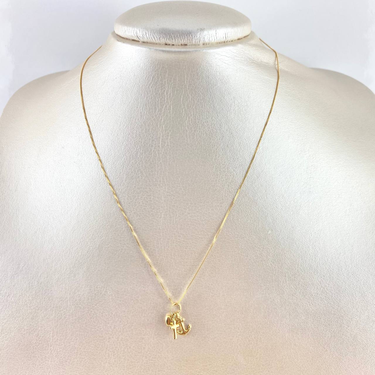 Cadena Veneciana 0.95gr / 40cm + Dije Tres Gracias 0.65gr / 1.5cm Oro Amarillo (Oferta)