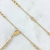 Rosario Virgen Milagrosa 6.8gr / 50cm 3mm Bola Diamantada Oro Amarillo