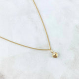 Cadena Mini Cubana 0.9 / 40cm + Dije Corazón 0.2gr / 1cm Oro Amarillo (Oferta) ©