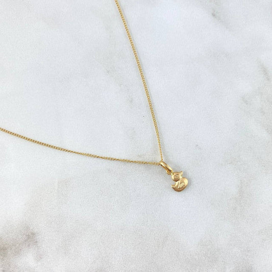 Cadena Mini Cubana 0.95gr / 45cm / 1mm + Dije Pato Liso - Mate 0.25gr / 1.3cm Oro Amarillo (Oferta) *