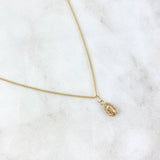 Cadena Mini Cubana 1gr / 50cm / 1mm + Dije Virgen Guadalupe 0.25gr / 1.5cm Oro Amarillo (Oferta) *