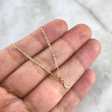 Cadena Plana Diamantada 1.8gr / 50cm + Dije Luna 0.15gr / 1.1cm Circones Blancos Tres Oros (Oferta) ©