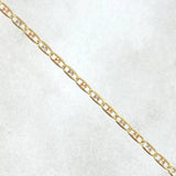 Cadena Plana Diamantada 1.8gr / 50cm + Dije Luna 0.15gr / 1.1cm Circones Blancos Tres Oros (Oferta) ©