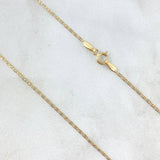 Cadena Plana Diamantada 1.8gr / 50cm + Dije Luna 0.15gr / 1.1cm Circones Blancos Tres Oros (Oferta) ©