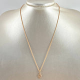 Cadena Lazo 0.85gr / 45cm / 1mm + Dije Mano Hamsa - Circones Blancos 0.75gr / 1.7cm Oro Rosa (Oferta) *