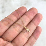 Cadena Aro Seguido 0.55gr / 40cm + Dije Cruz 0.25gr / 1.1cm Circones Blancos Oro Amarillo (Oferta) ©