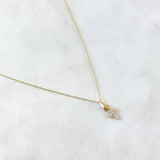 Cadena Aro Seguido 0.55gr / 40cm + Dije Cruz 0.25gr / 1.1cm Circones Blancos Oro Amarillo (Oferta) ©