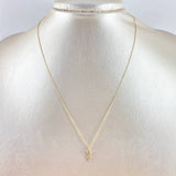 Cadena Aro Seguido 0.55gr / 40cm + Dije Cruz 0.25gr / 1.1cm Circones Blancos Oro Amarillo (Oferta) ©