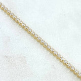 Pulso Tennis 3.25gr / 17.5cm / 2mm Circones Blancos Oro Amarillo +4