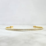 Pulso Tennis 3.35gr / 17cm / 2mm Circones Blancos Oro Amarillo +4 *