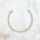 Pulso Tennis 3.35gr / 17cm / 2mm Circones Blancos Oro Amarillo +4 *