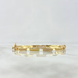 Pulso Aro Linea Escalonada 8.35gr / 18.5cm / Circones Blancos Oro Amarillo +4 *