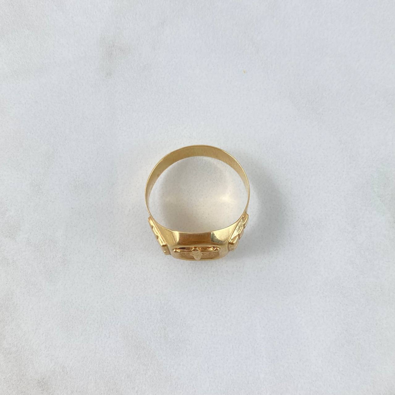 Anillo Cristo 3.3gr / T8 3/4 / Mate Oro Amarillo