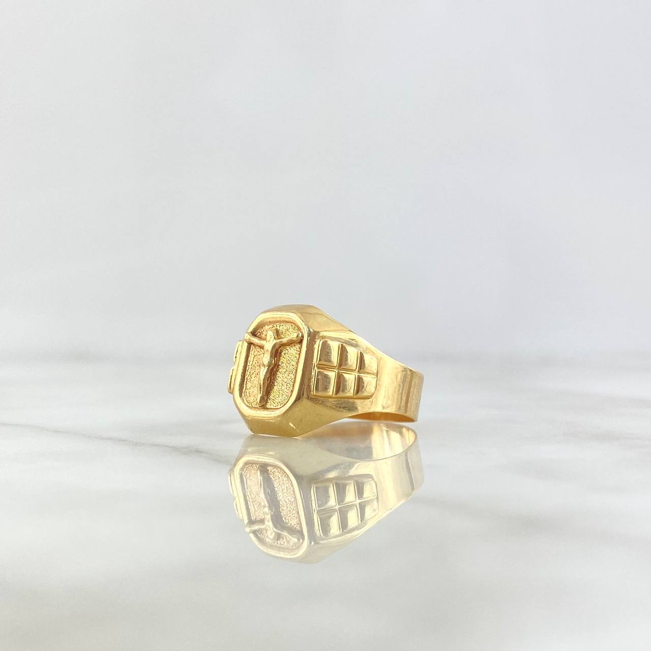 Anillo Cristo 3.3gr / T8 3/4 / Mate Oro Amarillo