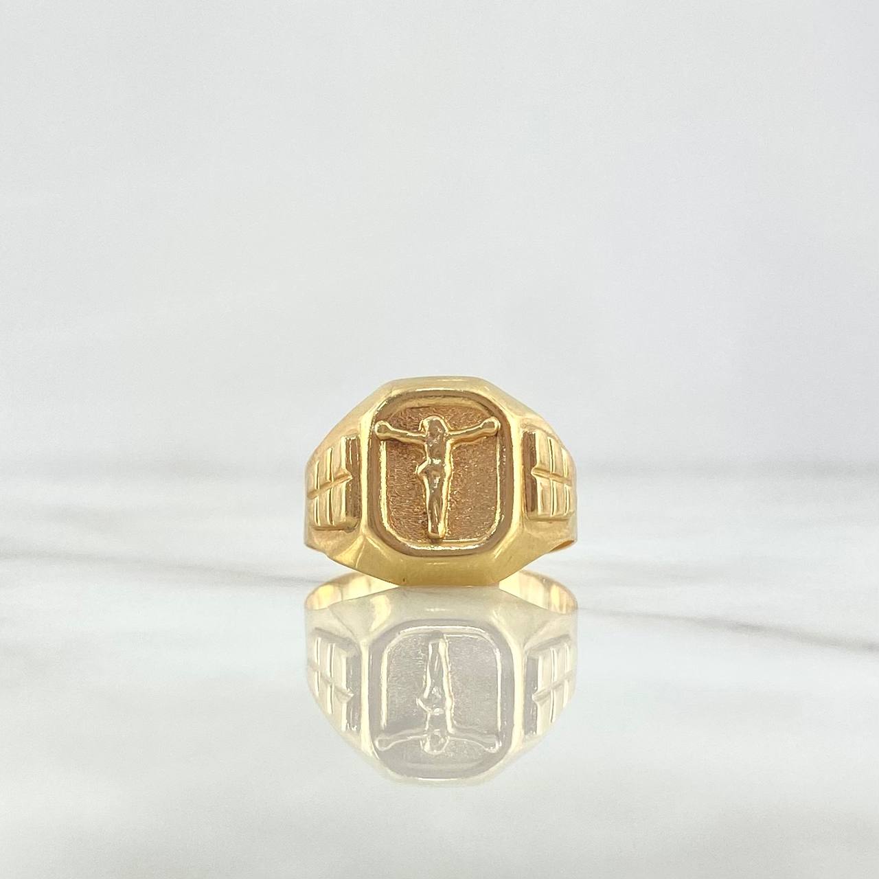 Anillo Cristo 3.3gr / T8 3/4 / Mate Oro Amarillo
