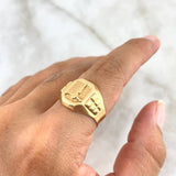 Anillo Cristo 3.3gr / T8 3/4 / Mate Oro Amarillo