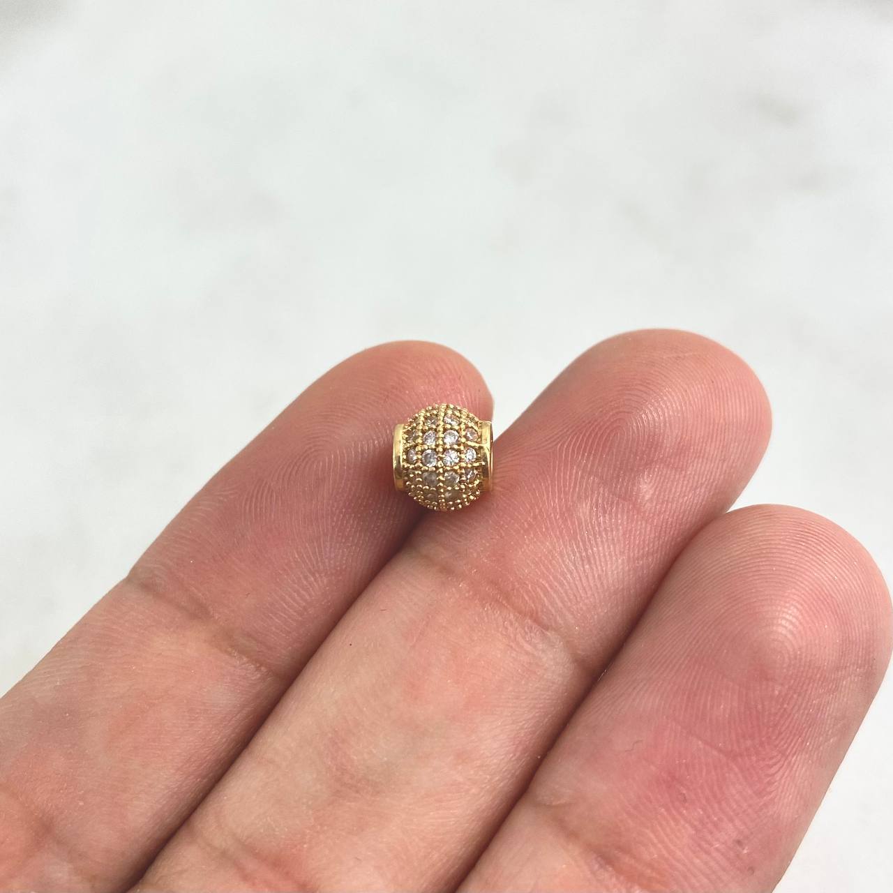 Herraje Bola de Fuego 0.9gr / 0.6cm / 6mm Circones Blancos Oro Amarillo