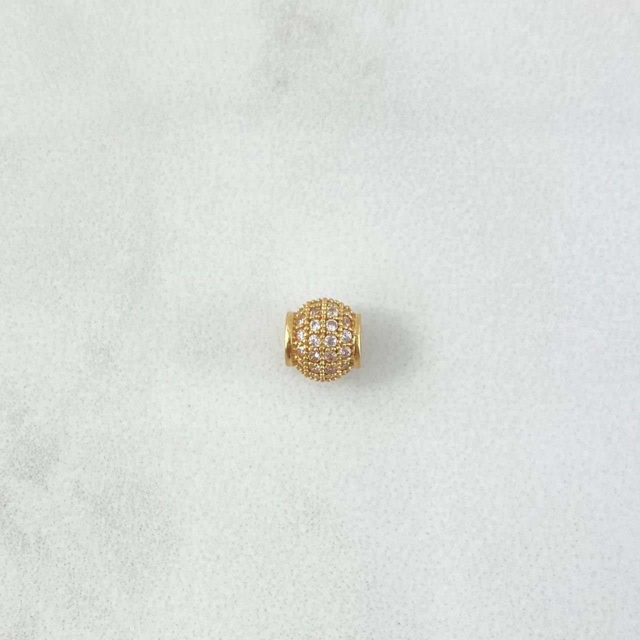 Herraje Bola de Fuego 0.9gr / 0.6cm / 6mm Circones Blancos Oro Amarillo