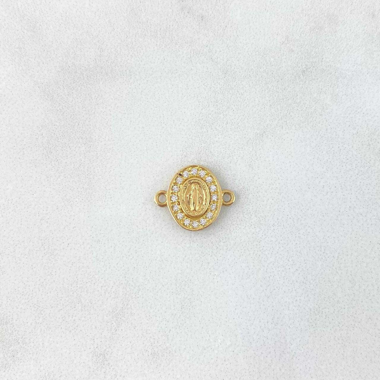 Herraje Virgen Milagrosa 0.75gr / 1.3cm Circones Blanco Oro Amarillo