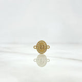 Herraje Virgen Milagrosa 0.75gr / 1.3cm Circones Blanco Oro Amarillo