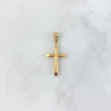 Dije Cruz 0.7gr / 2.8cm / Puntas Planas Lisa Oro Amarillo
