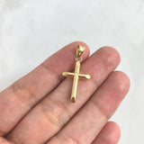 Dije Cruz 0.7gr / 2.8cm / Puntas Planas Lisa Oro Amarillo